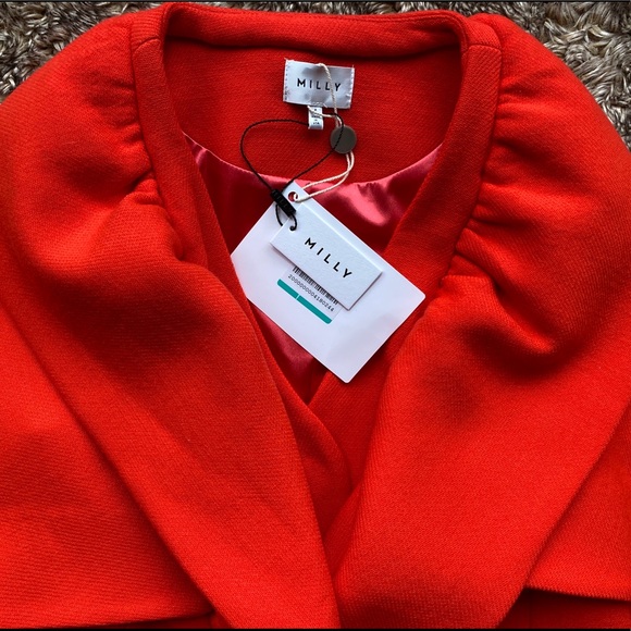 MILLY Ruffled Wool Blend Cape - Picture 2 of 10